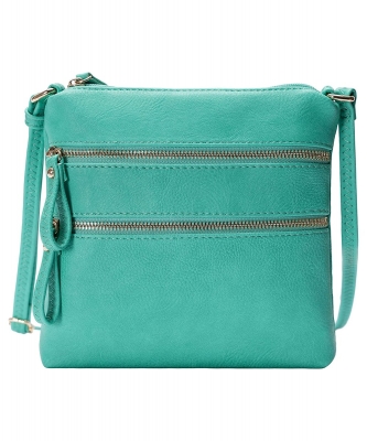 Multi Zip Pocket Crossbody Bag WU085 TURQUIOSE